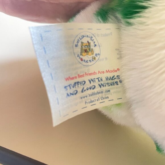 Shamrock Teddy Bear Plush By Build-A-Bear Workshop White & Green 100% Polyester - Picture 5 of 9